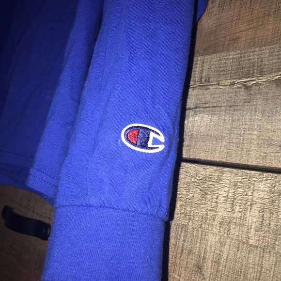 Champion Blue Long Sleeve - Logo w/ Sleeve Text - Picture 4 of 7